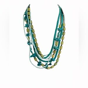 ❤️Chic Multi-Strand Turquoise blue/green beaded Olive Necklace